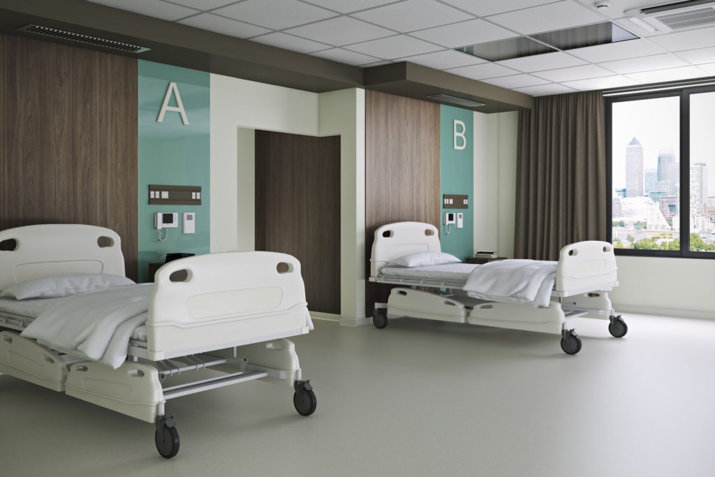Public sector 5 Altro Chameleon wall cladding in hospital ward